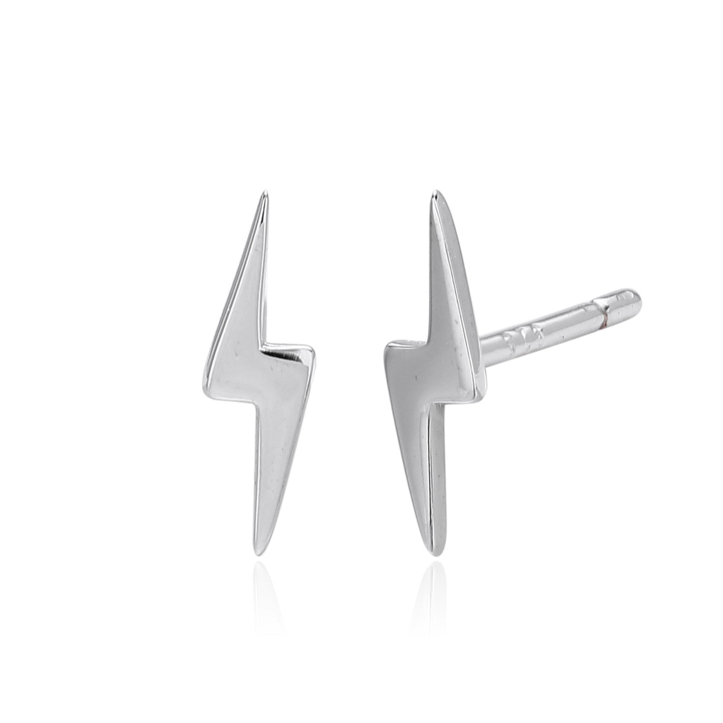 S925 silver lightning bolt stud earrings