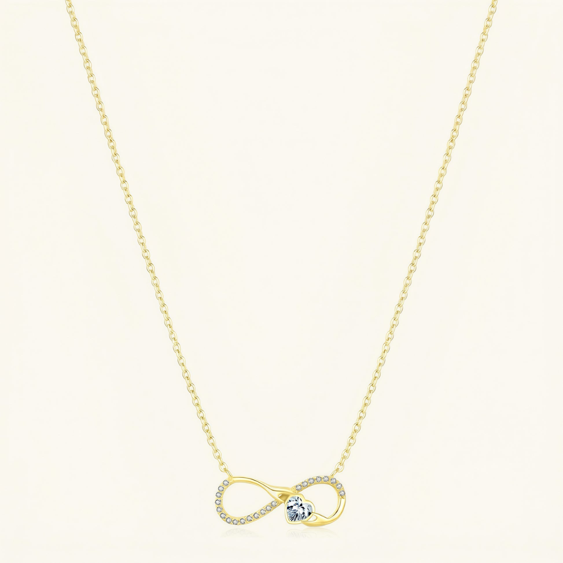 S925 silver gold plated infinity cz necklace