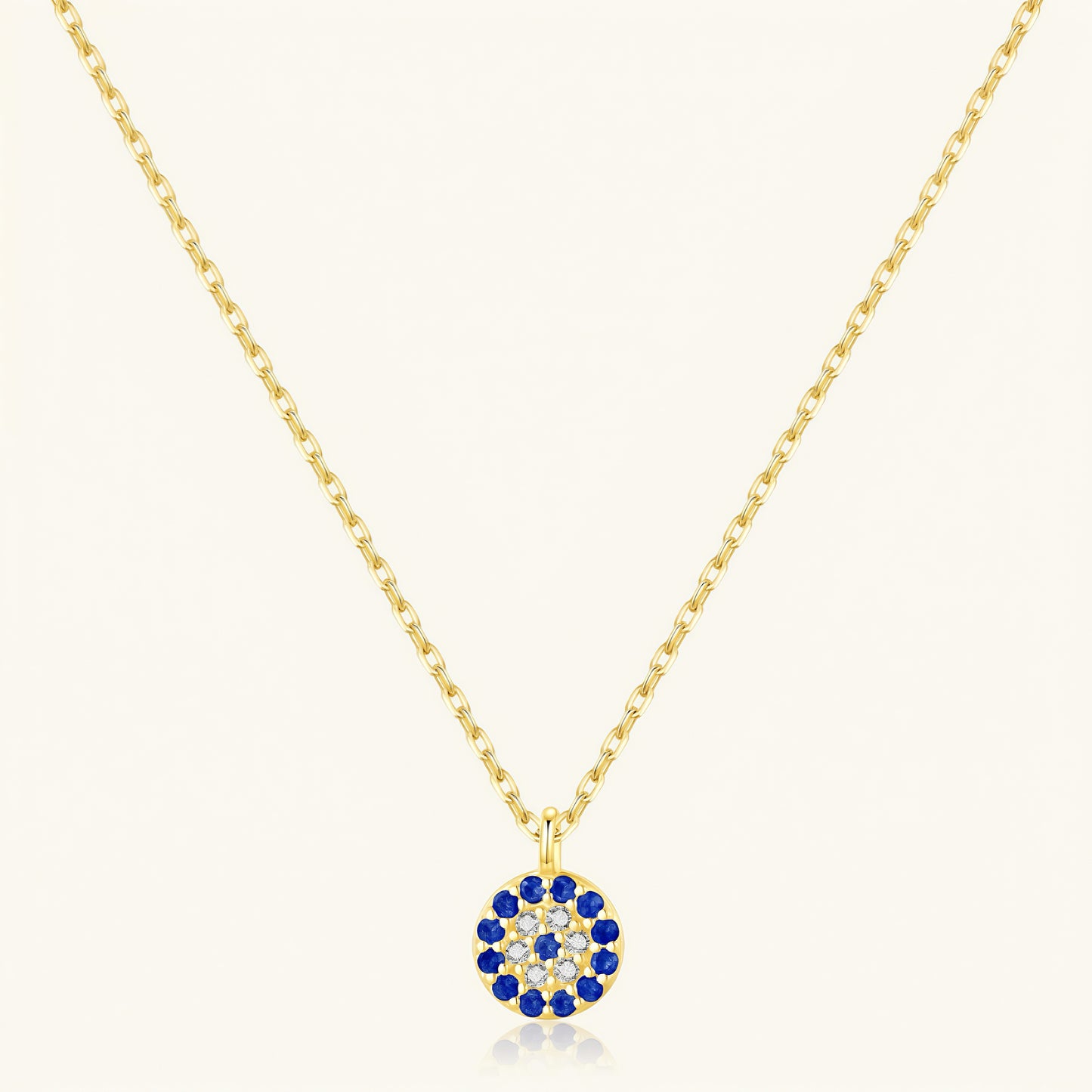 S925 silver gold plated evil eye necklace