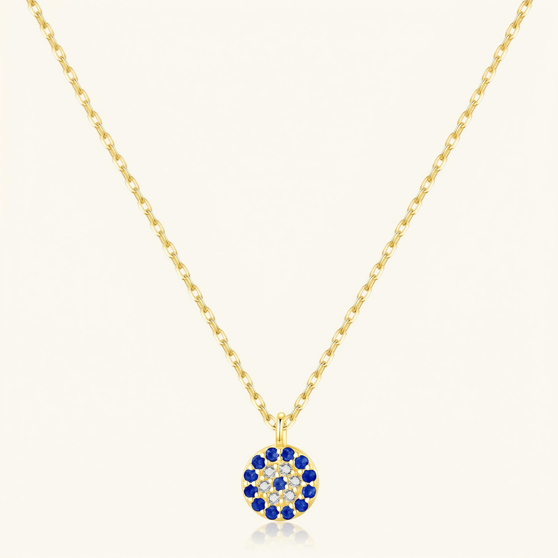 S925 silver gold plated evil eye necklace