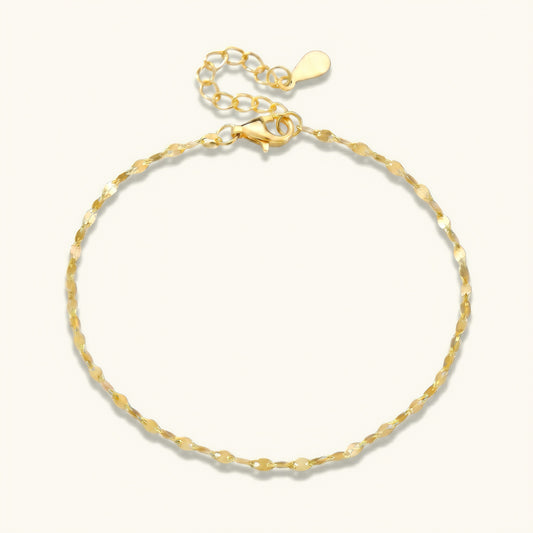 S925 silver gold plated shimmer chain bracelet