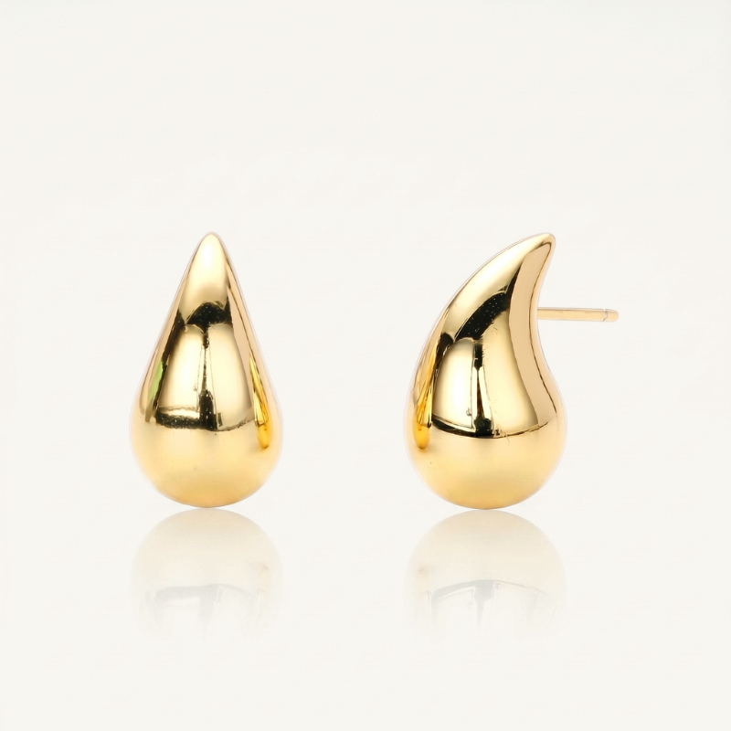 S925 silver gold plated teardrop stud earrings